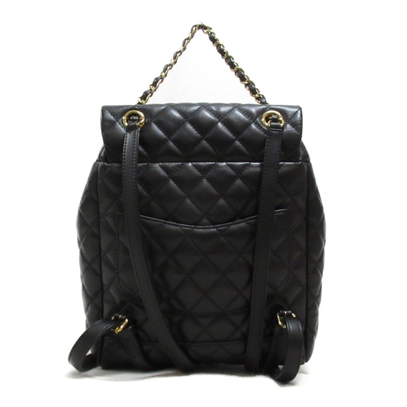 Chanel Black Backpack Rucksack Matelasse Lambskin - Picture 1 of 10